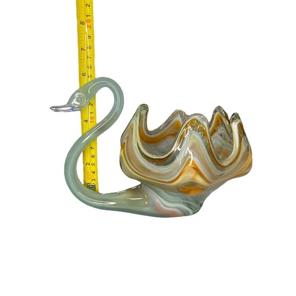 Vintage Mid-Century Modern Blown Art Glass Sooner Swan Bowl/Candy Dish/Planter - Picture 5 of 11